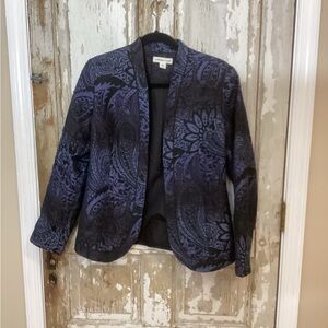 Coldwater Creek Black and Purple Paisley Blazer - size 8